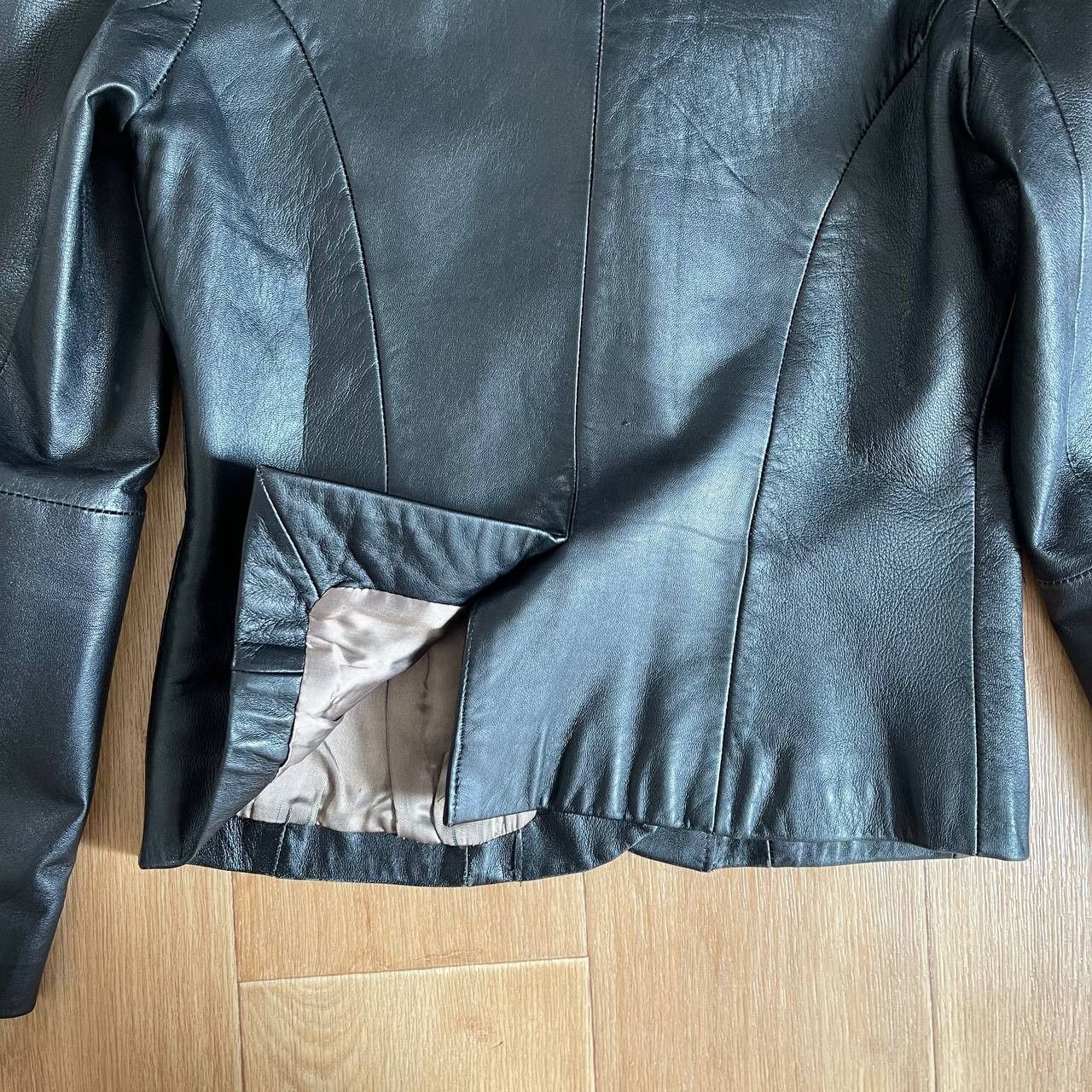 Leather × Vintage Vintage 90's Women Leather Blazer Jacket in Black Size S / US 4 / IT 40 - 10 Thumbnail
