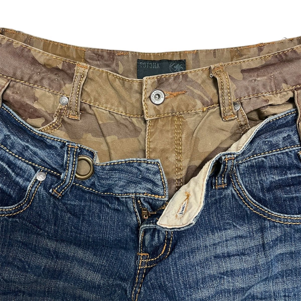 Gotcha × Vintage Gotcha Distressed Denim Double Waist Jeans Japan Size US 31 - 7 Thumbnail