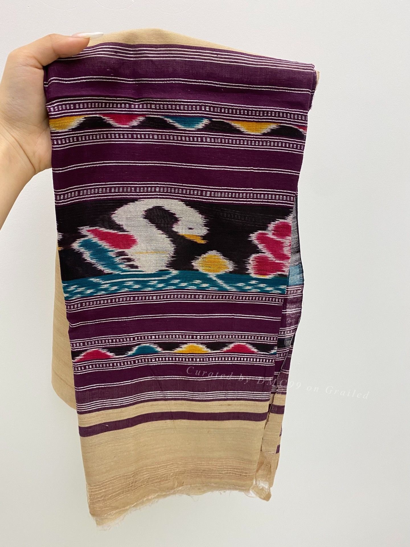 SikSilk Handcrafted Embroidered Tussah Silk Scarf Size ONE SIZE - 1 Thumbnail