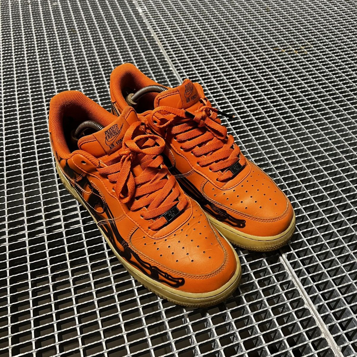 Nike Nike Air Force 1 Skeleton Orange Streatwear Drill Y2K Hype Size US 11 / EU 44 - 3 Thumbnail