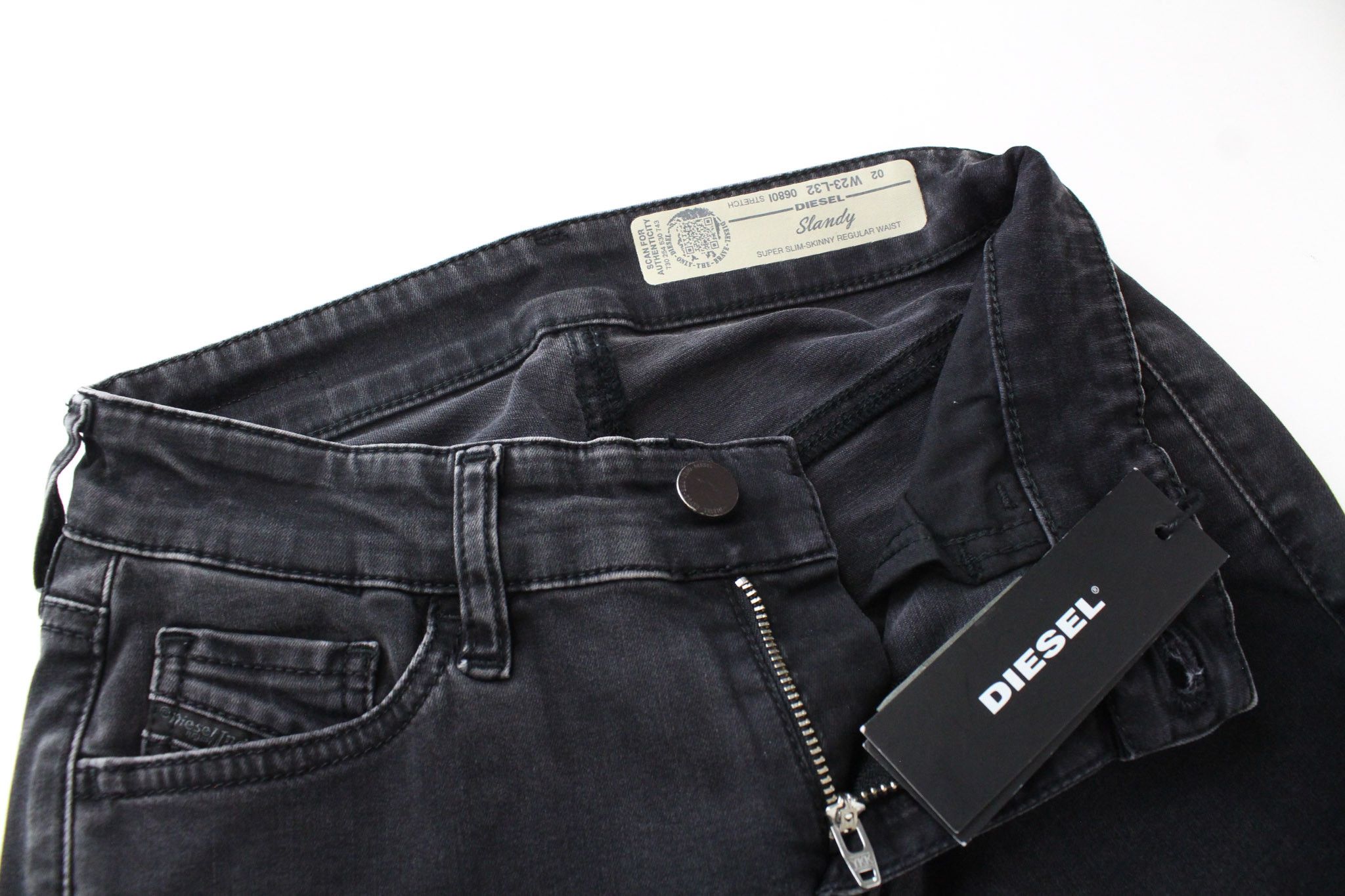 Diesel SLANDY 0680I W23/L32 Girls Black Stretch Jeans 70061 Size 23" - 5 Thumbnail