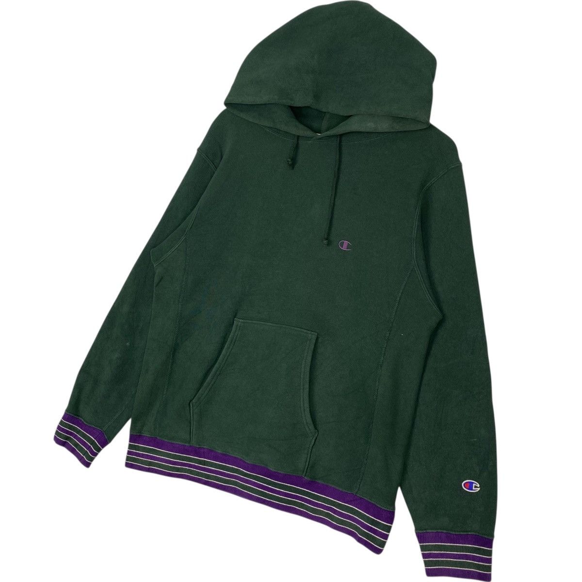 Vintage Vintage Champion Reverse Weave Hoodie Green Pullover Size M Size US L / EU 52-54 / 3 - 2 Thumbnail