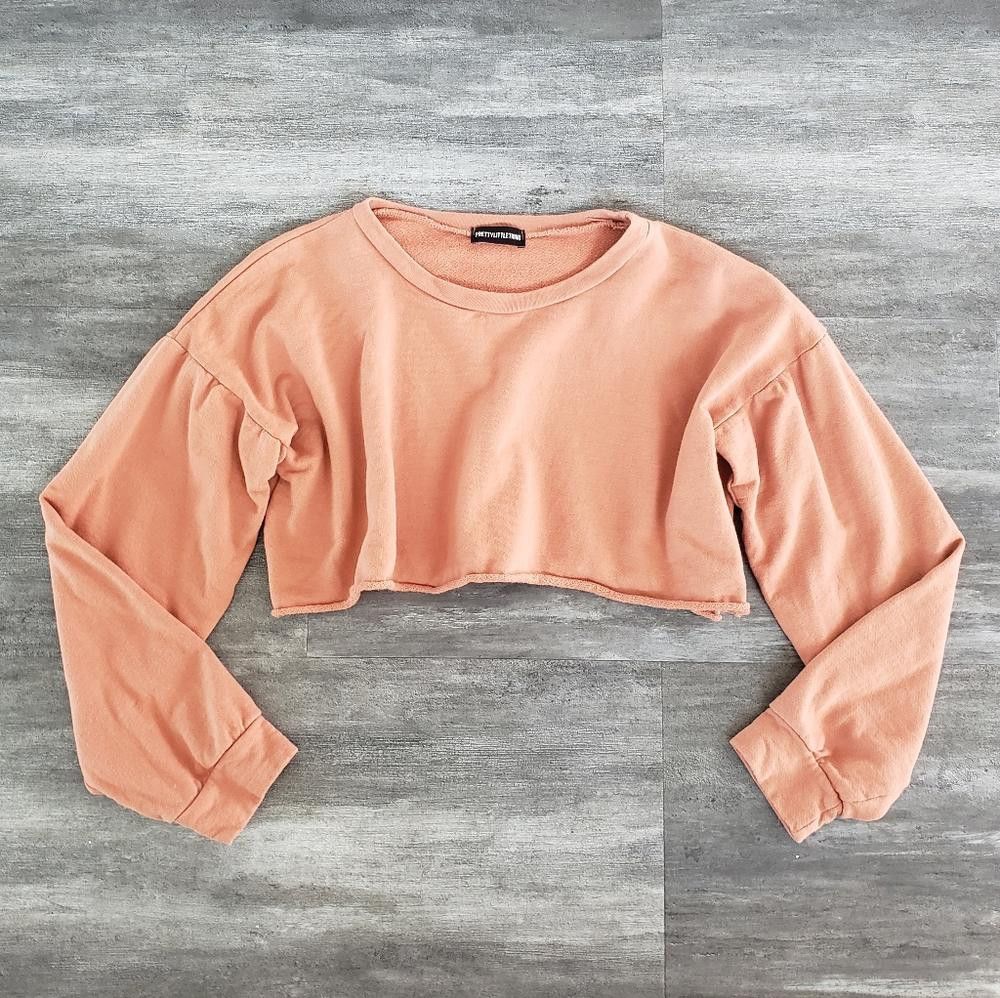 Designer Orange Muted PLT Cropped Sweater Long Sleeve Size XL / US 12-14 / IT 48-50 - 1 Thumbnail