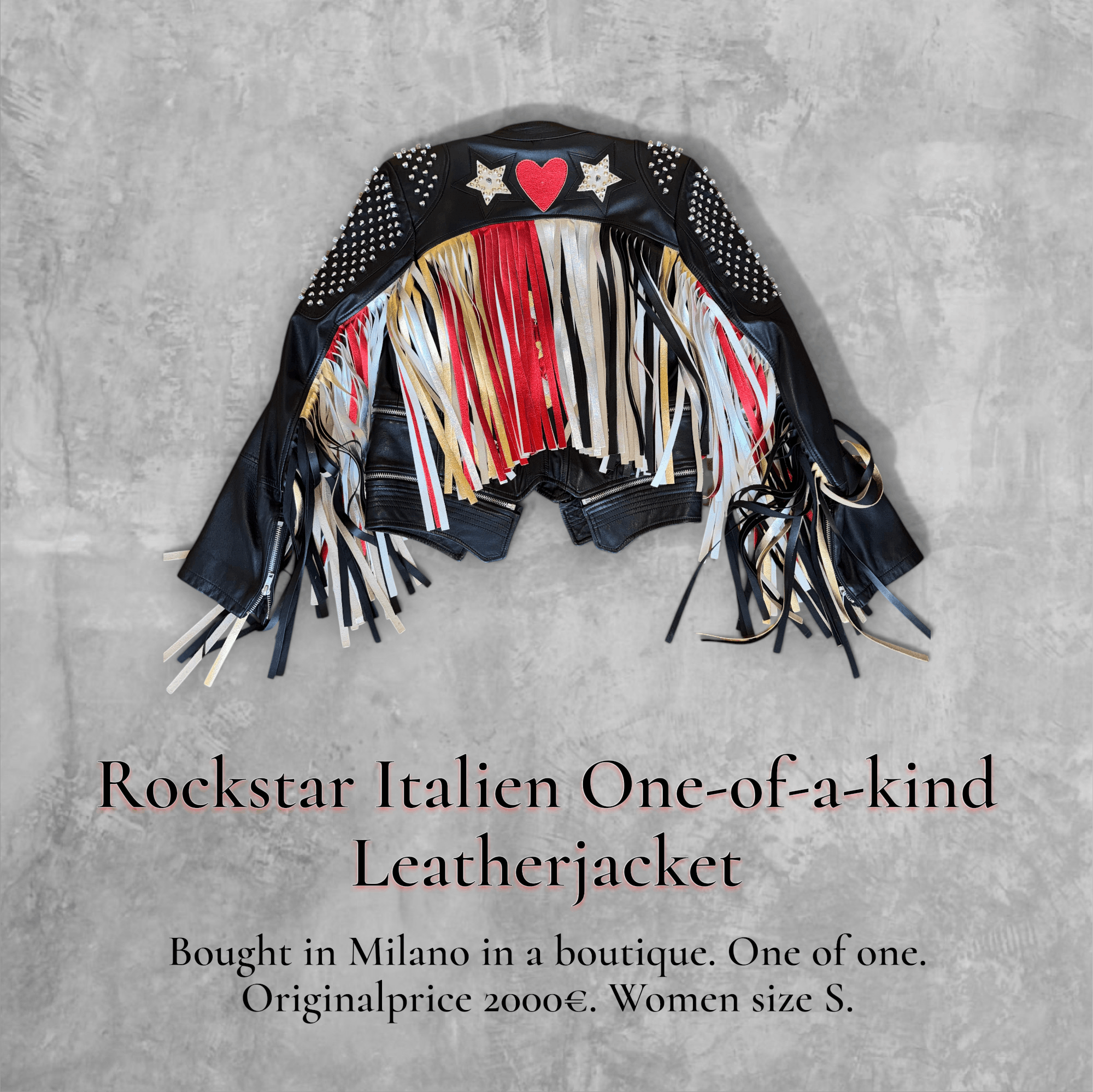 Other 🎸 Rockstar Italy - One-of-a-kind Custom Leather Jacket Size S / US 4 / IT 40 - 1 Thumbnail