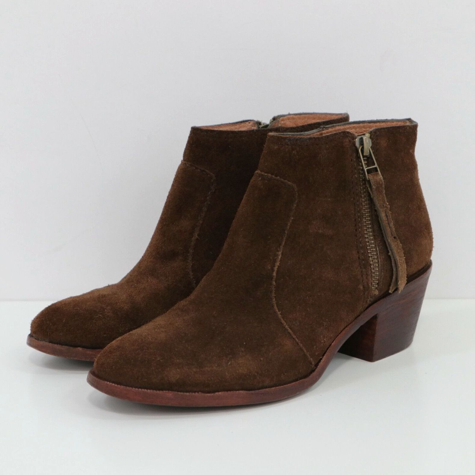 Madewell Madewell Ankle Booties The Janice Womens US6.5 Brown Suede Leather Zipper 218 Grailed