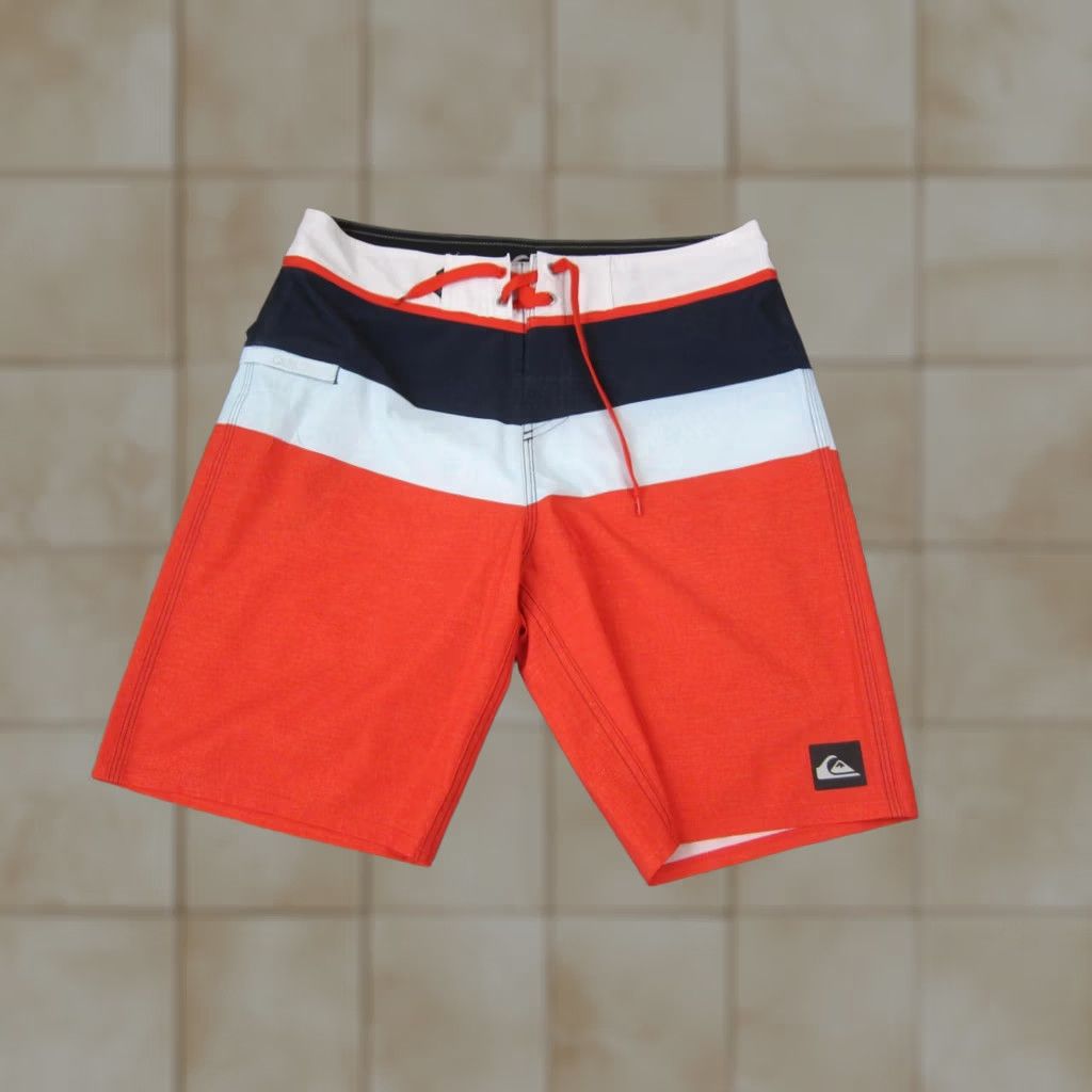 Quiksilver Quiksilver Shorts Mens Size 32 Orange Blue Stripe Sunset Future Swim Trunks Beach 90s Pockets Mens Size US 32 / EU 48 - 1 Thumbnail