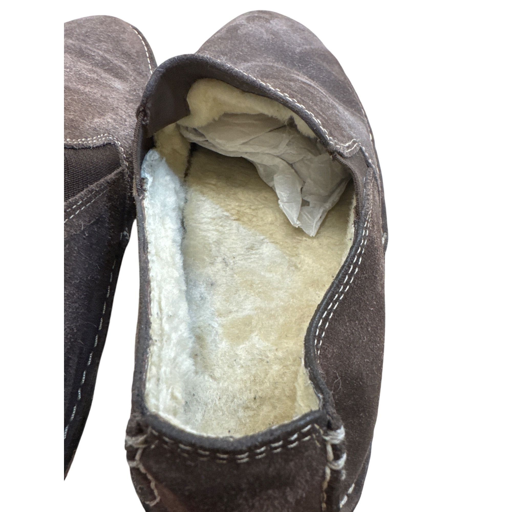 Cole Haan Cole Haan Mens Faux Fur Lined Brown Suede Slipon Loafers Siz Size US 9.5 / EU 42-43 - 11 Thumbnail