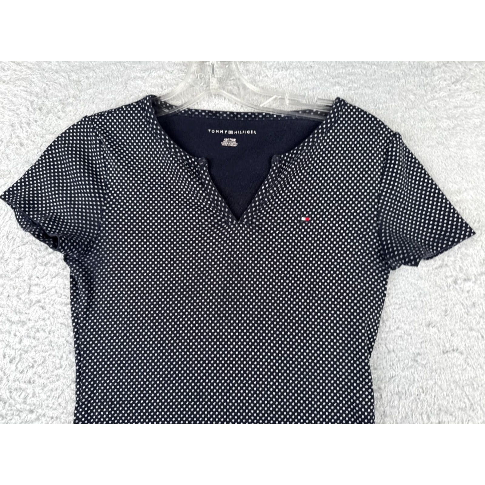 Tommy Hilfiger VINTAGE Tommy Hilfiger Shirt Juniors XS Blue Polka Dot Casual Long Sleeve Pullover 100% Cotton Size XS / US 0-2 / IT 36-38 - 4 Thumbnail