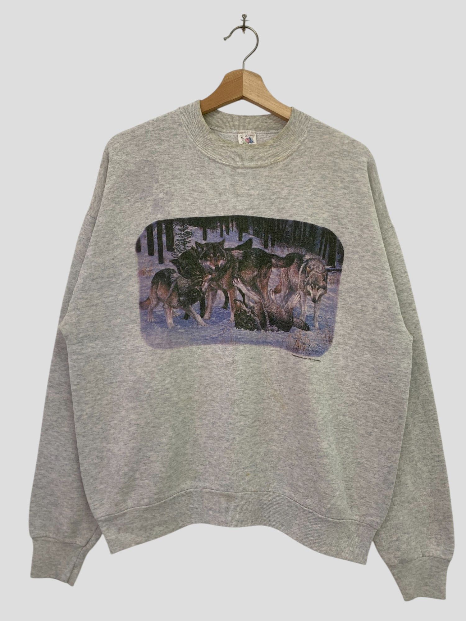 Habitat × Vintage Vintage Wild Wolf Habitat Sweatshirt Large Size Grey Size US L / EU 52-54 / 3 - 1 Thumbnail