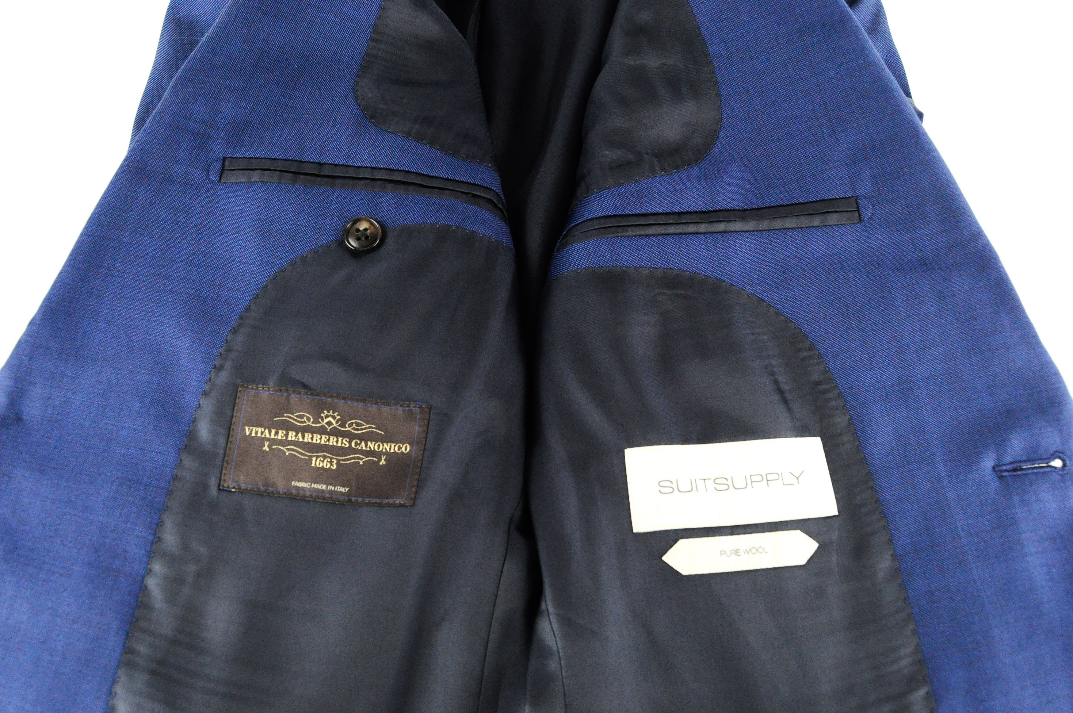 Suitsupply LAZIO UK34R Slim Blue Wool Suit 55321 Size 34R - 10 Thumbnail