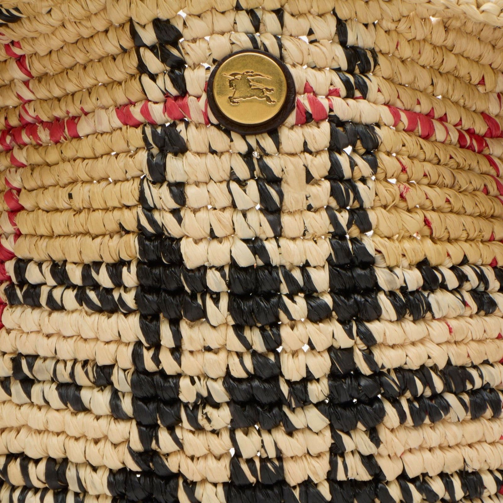 Burberry BURBERRY Beige Raffia Tote Bag New & Authentic Size ONE SIZE - 3 Thumbnail