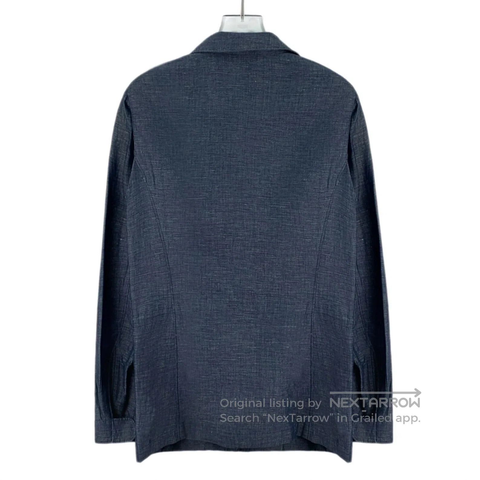 Loro Piana LORO PIANA Dark Blue Multi-pocket Linen Long Sleeve Jacket Size XS / US 0-2 / IT 36-38 - 2 Thumbnail
