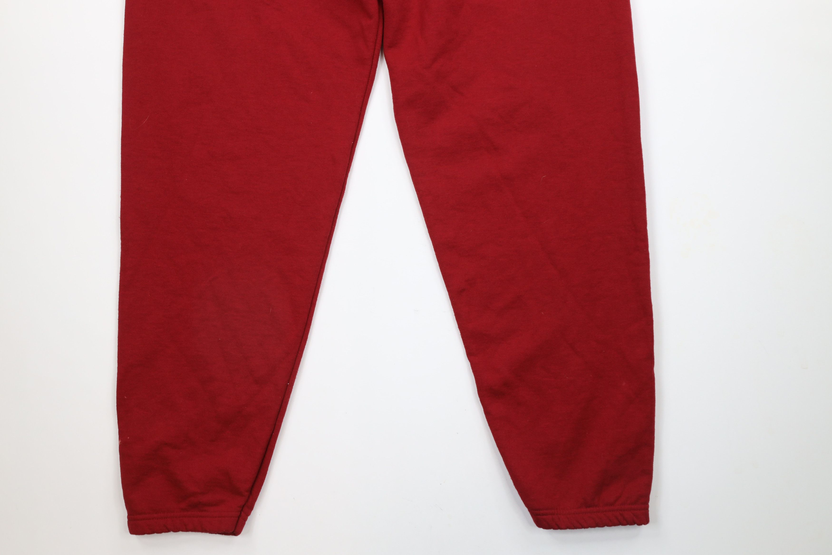 Vintage Vintage 90s Streetwear Blank Cuffed Sweatpants Joggers Red Size US 36 / EU 52 - 15 Thumbnail