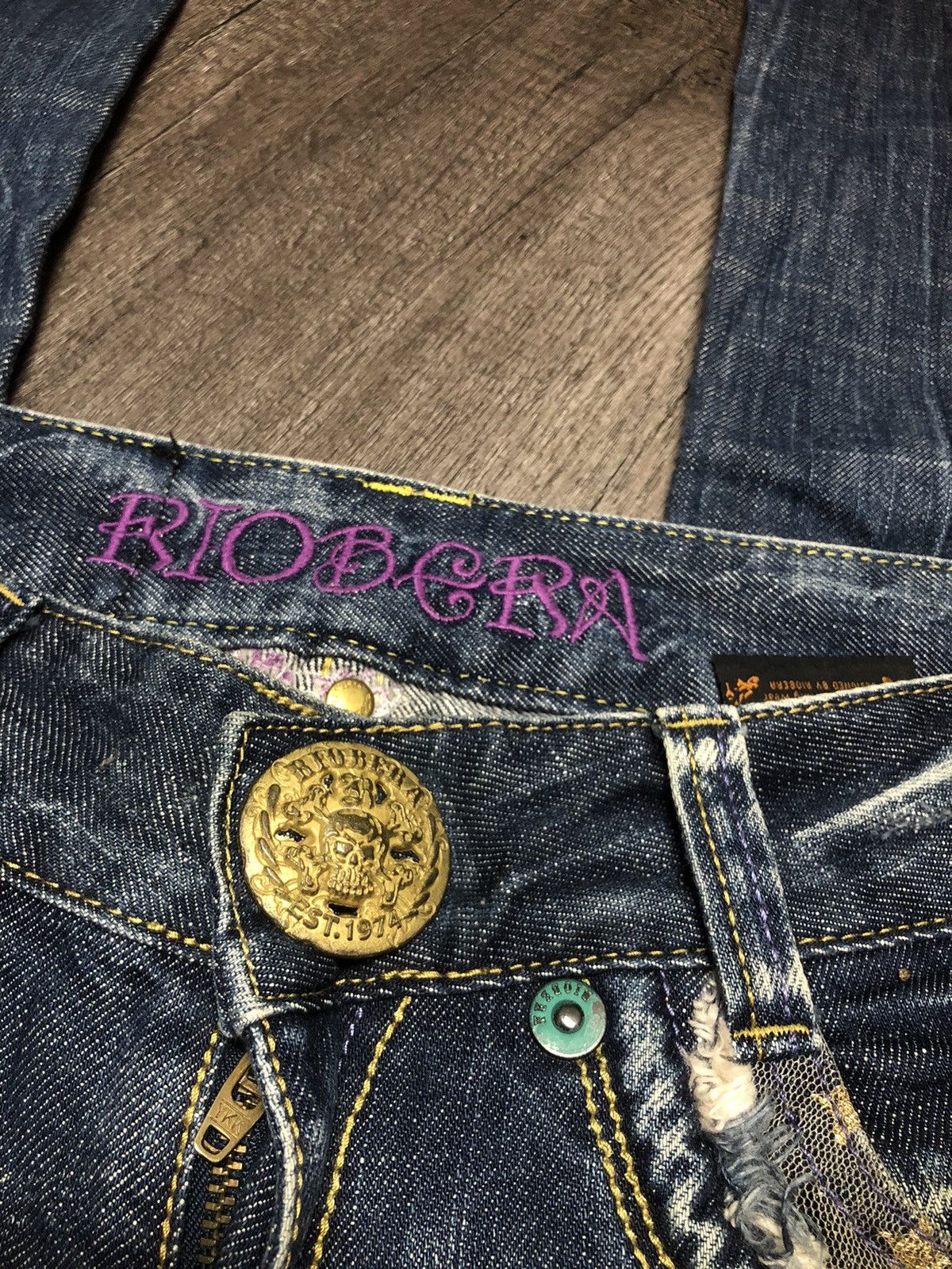 If Six Was Nine × Japanese Brand VINTAGE RIOBERA FLARE JEANS RARE DESIGN UNISEX Size US 30 / EU 46 - 9 Thumbnail
