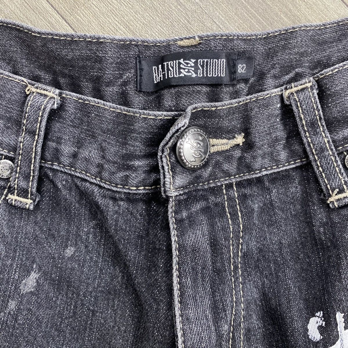 Other 2000s Ba-tsu Studio Distressed Cross Punk Flared Jeans Size US 30 / EU 46 - 8 Thumbnail