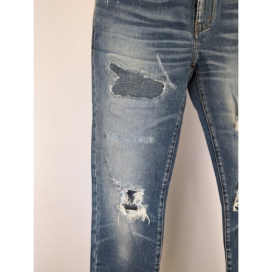 Saint Laurent Paris o1rshd1 Sample Jeans in Indigo Blue Size US 29 - 9 Thumbnail