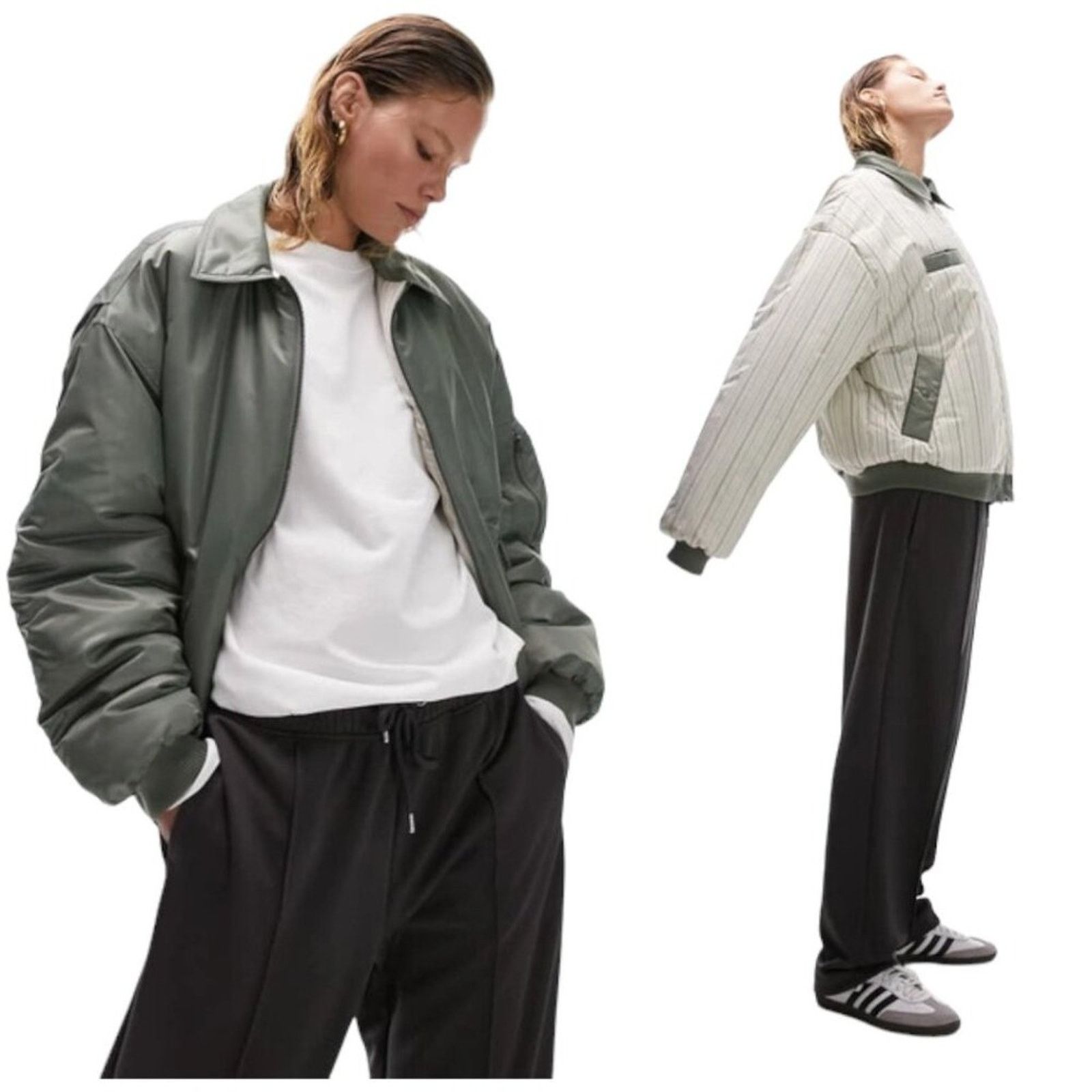 Topshop TopShop Reversible Bomber Jacket Size Medium NWOT $136 MSRP Size M / US 6-8 / IT 42-44 - 1 Thumbnail
