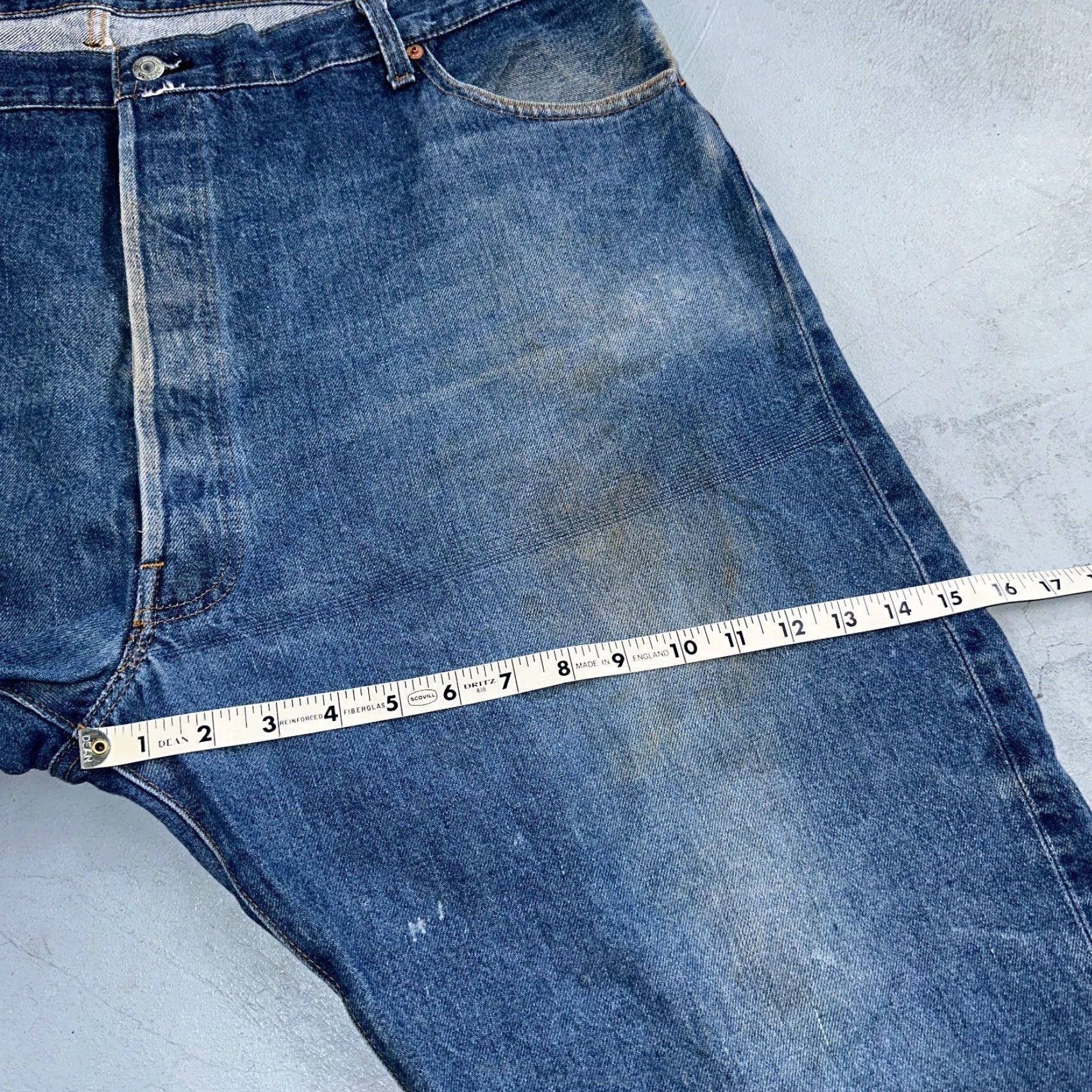 Levi's Levi's 501 Vintage 80s Jeans Men Medium Wash Mid Rise Distressed Selvedge USA 48x30 Size US 32 / EU 48 - 7 Thumbnail