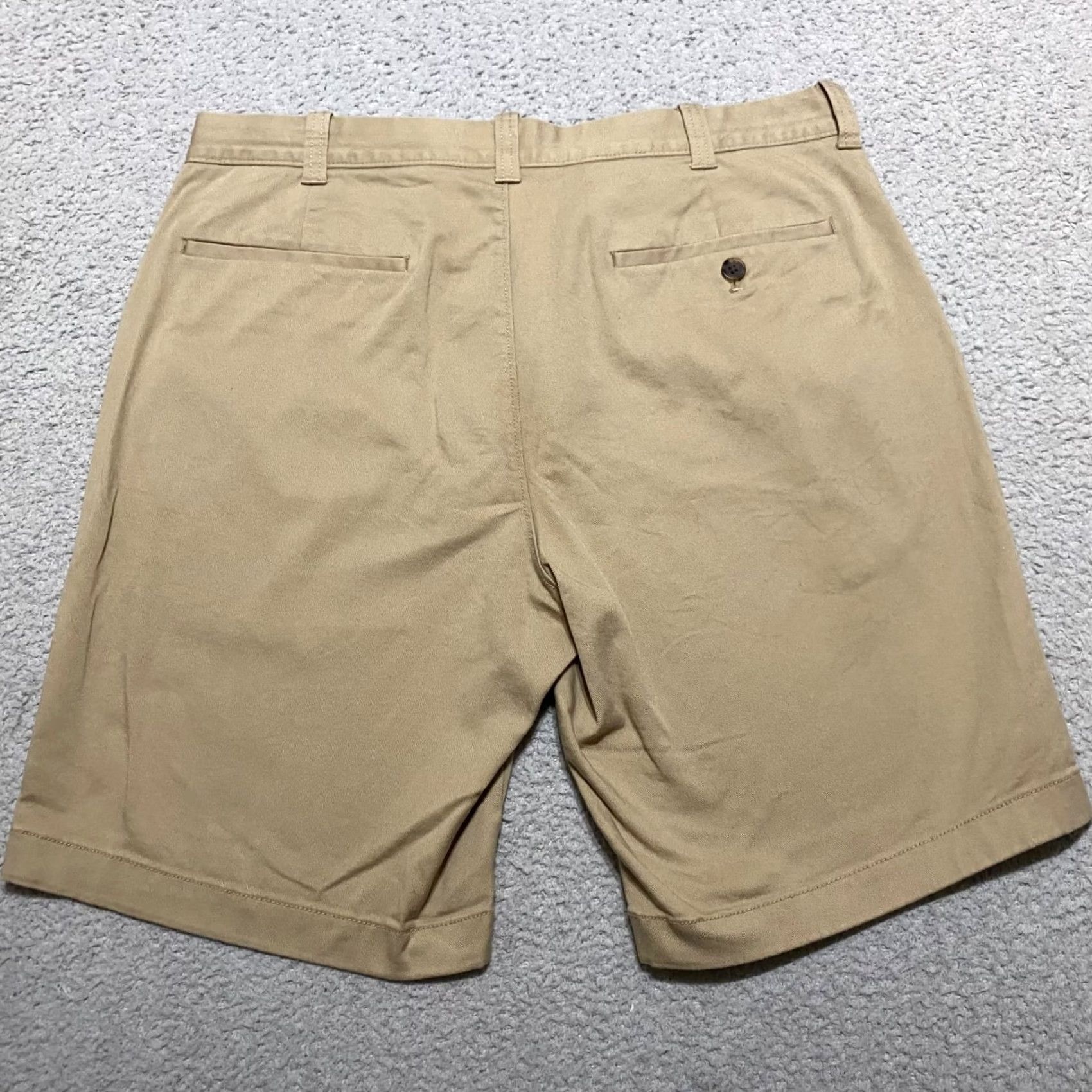 J.Crew J.CREW Mens Shorts Solid Beige Chino Flat Front Inseam 9" Casual Outdoor Size US 33 - 2 Thumbnail