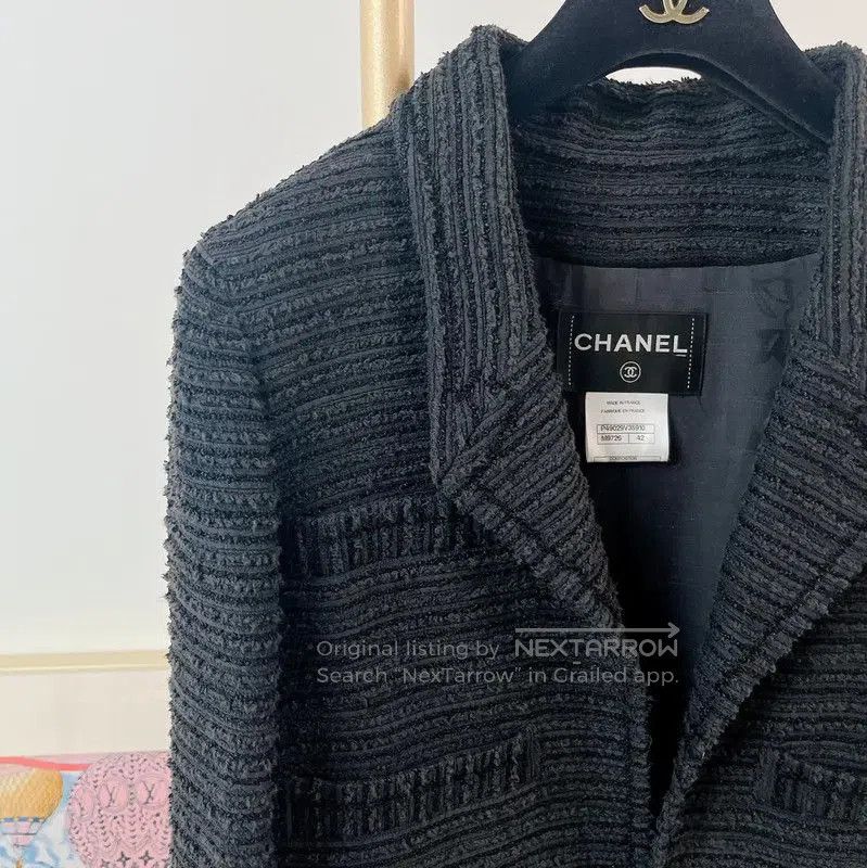 Chanel Chanel Black Cotton Women's Jacket for Spring and Autumn . Size M / US 6-8 / IT 42-44 - 3 Thumbnail