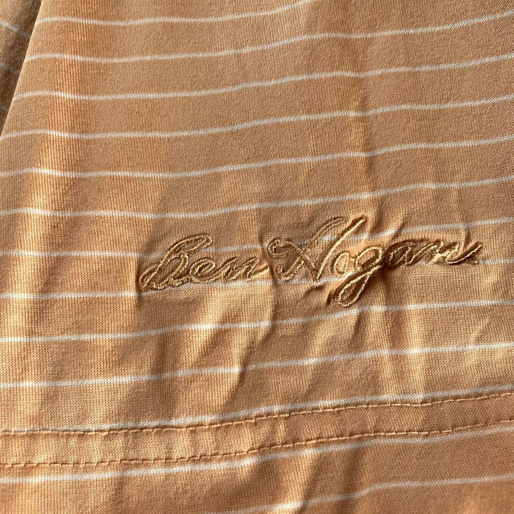 Vintage Ben Hogan Polo Shirt Mens M Peach Striped Sankaty Head Lighthouse Golf Shirt Size US M / EU 48-50 / 2 - 7 Thumbnail