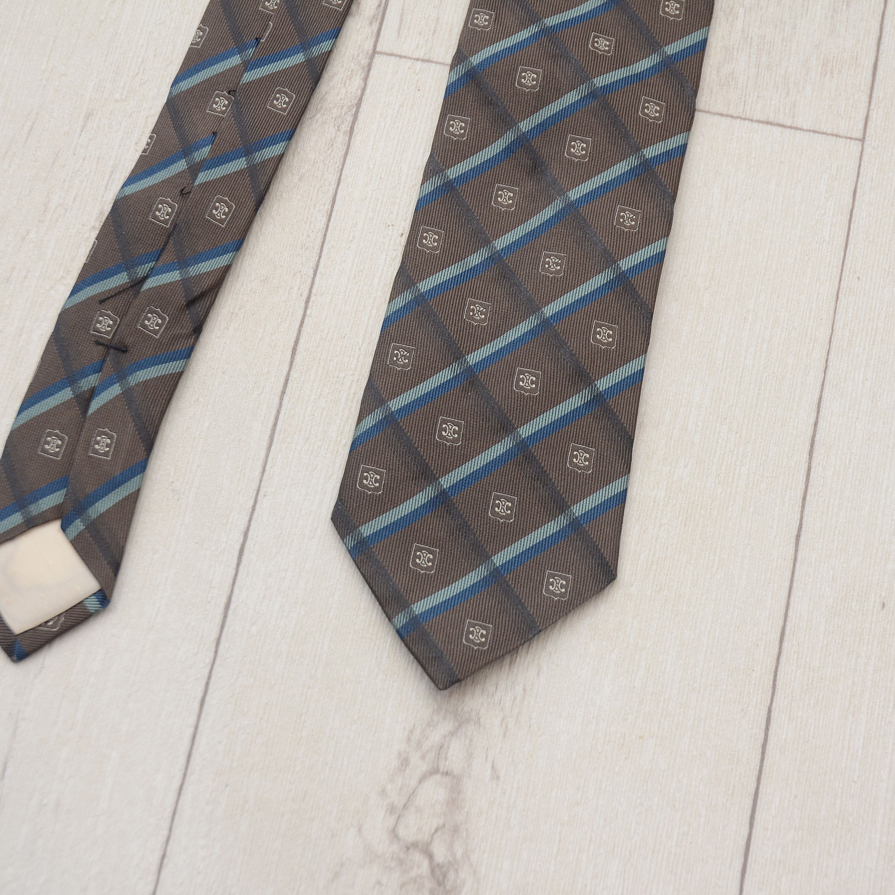 Celine × Vintage ❗️RARE Celine Paris Luxury 100% Silk Tie Vintage Monogram Size ONE SIZE - 7 Thumbnail