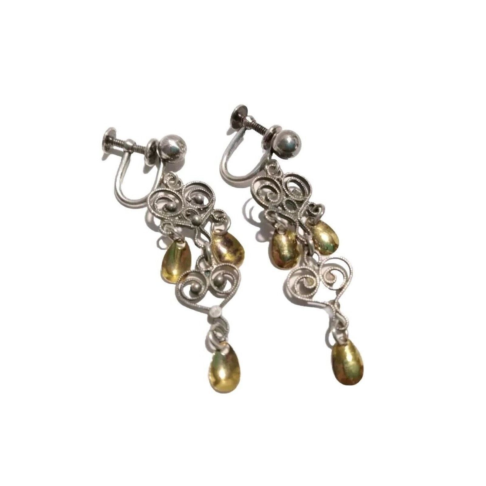 The Unbranded Brand Vintage Norwegian SOLJE Sterling Silver Heart Earrings Size ONE SIZE - 7 Thumbnail