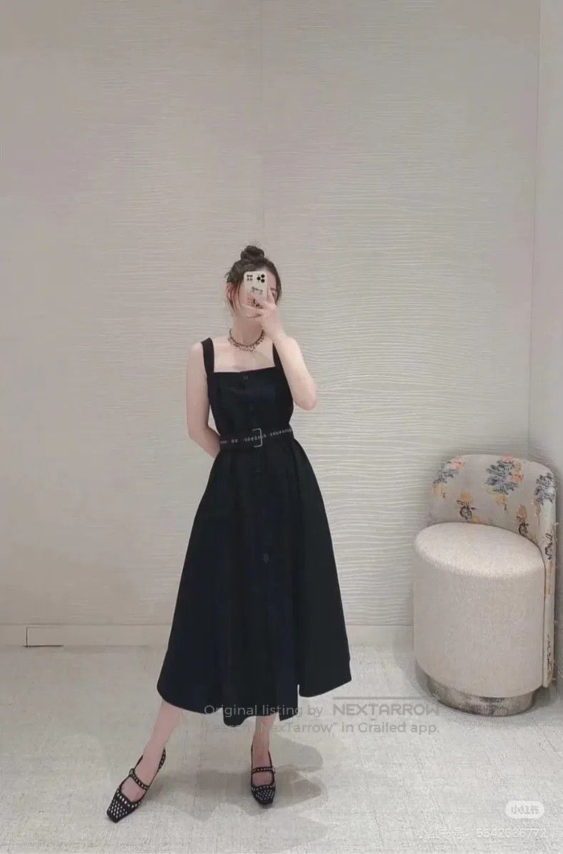 Dior Dior Black belt strap dress Size XS / US 0-2 / IT 36-38 - 8 Thumbnail