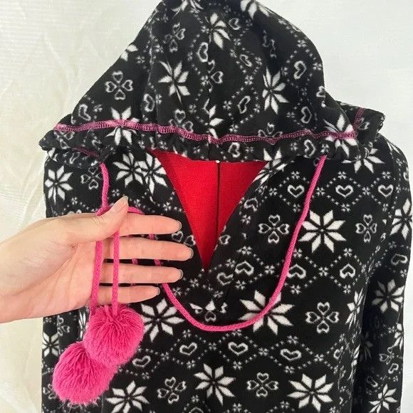 Other Snowflake Print Extra Long Pullover Hoodie in Medium Size M / US 6-8 / IT 42-44 - 3 Thumbnail