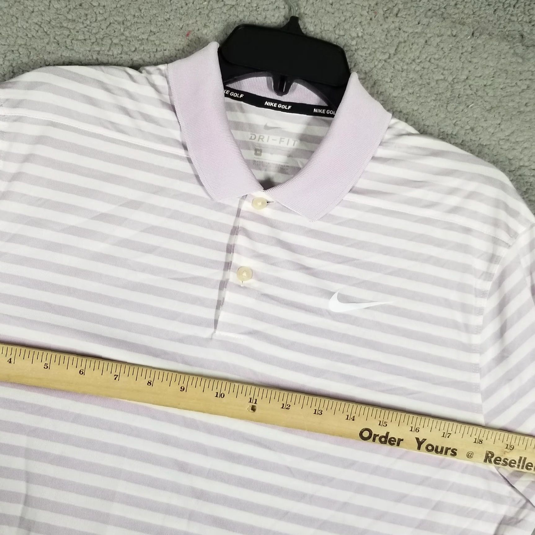 Nike Nike Dri-FIT Victory Collared Shirt Mens Medium Purple White Stripe Standard Fit Size US M / EU 48-50 / 2 - 6 Thumbnail