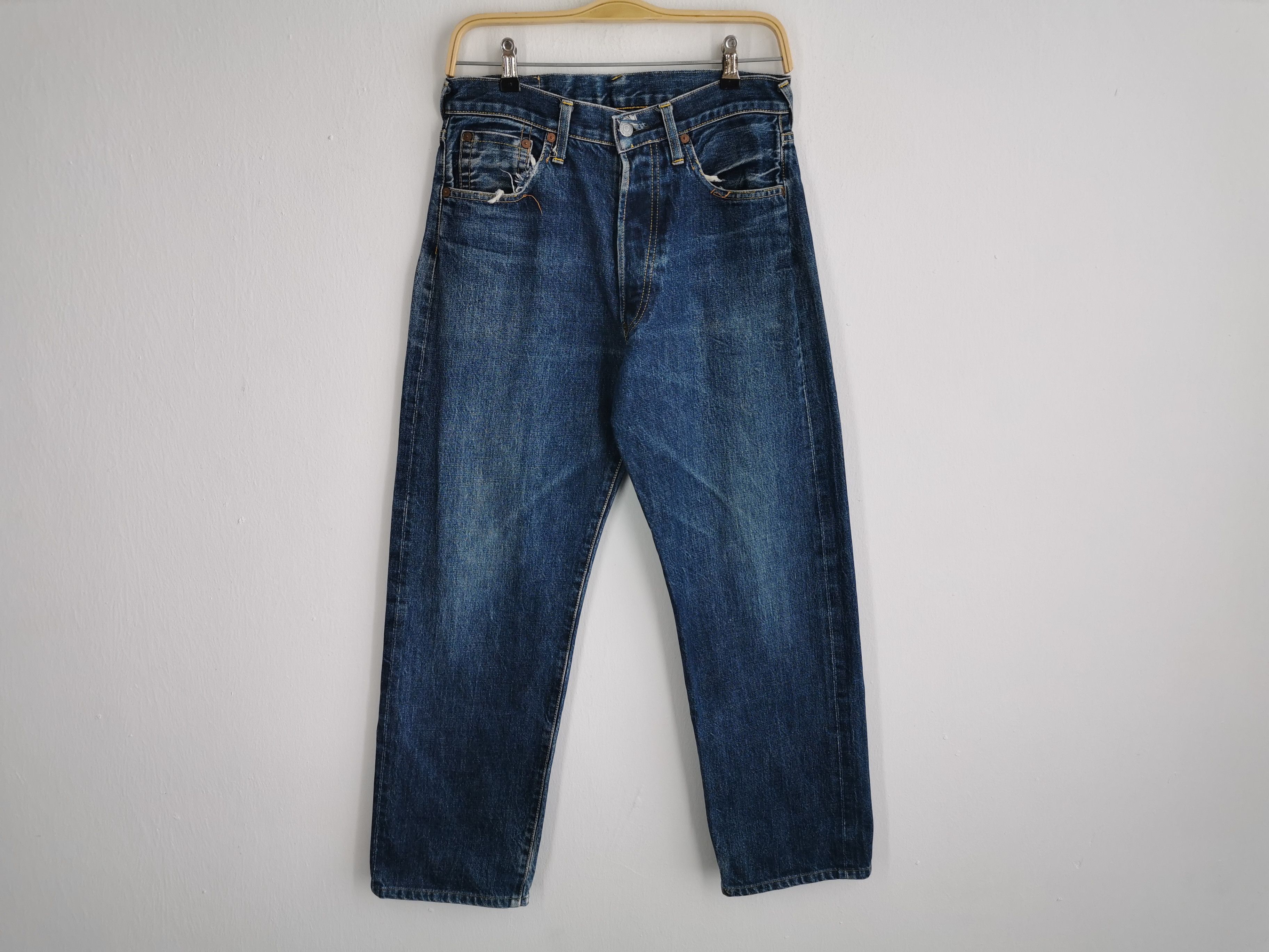 Vintage Vintage 90s Evis Lot 2601 Logo Selvedge Denim Size 30/29x34 Size US 30 / EU 46 - 2 Thumbnail