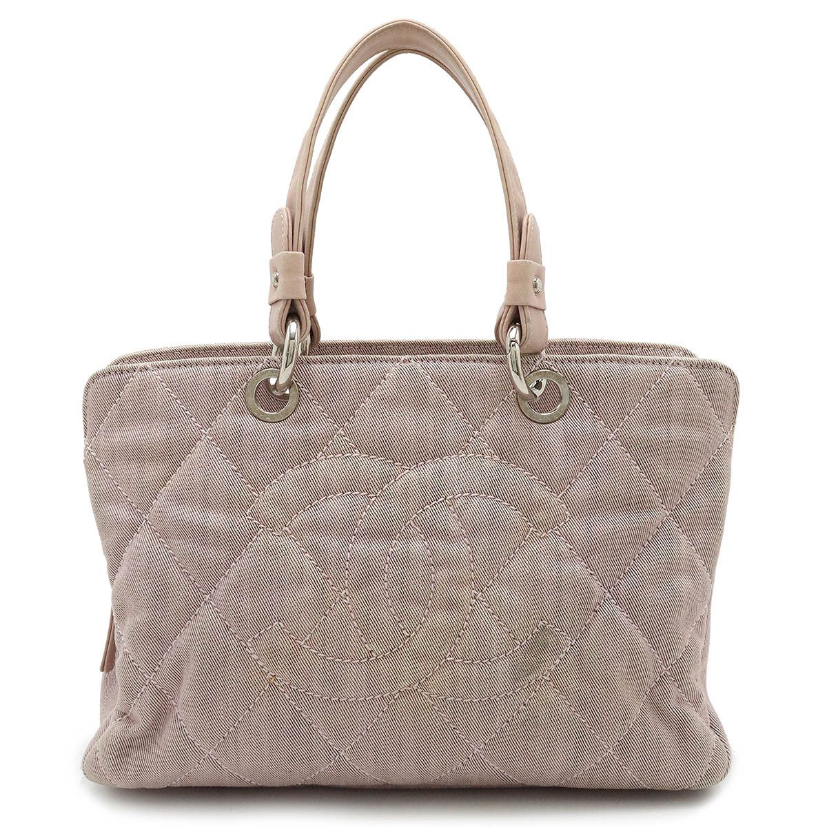 Chanel Chanel Chanel Matelasse Coco Mark Canvas/Leather Handbag Tote A46885 Canvas Tote Bag A46885 in Very Good Condition Size ONE SIZE - 1 Thumbnail