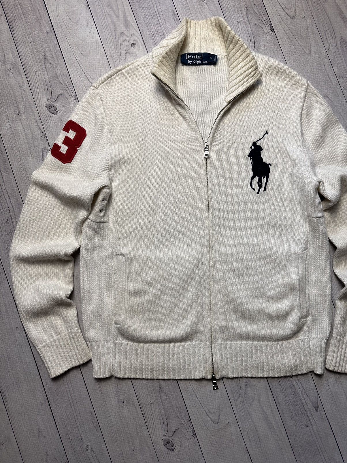 Polo Ralph Lauren × Vintage Vintage polo Ralph Lauren Knitted zip jacket logo rare Size US S / EU 44-46 / 1 - 2 Thumbnail