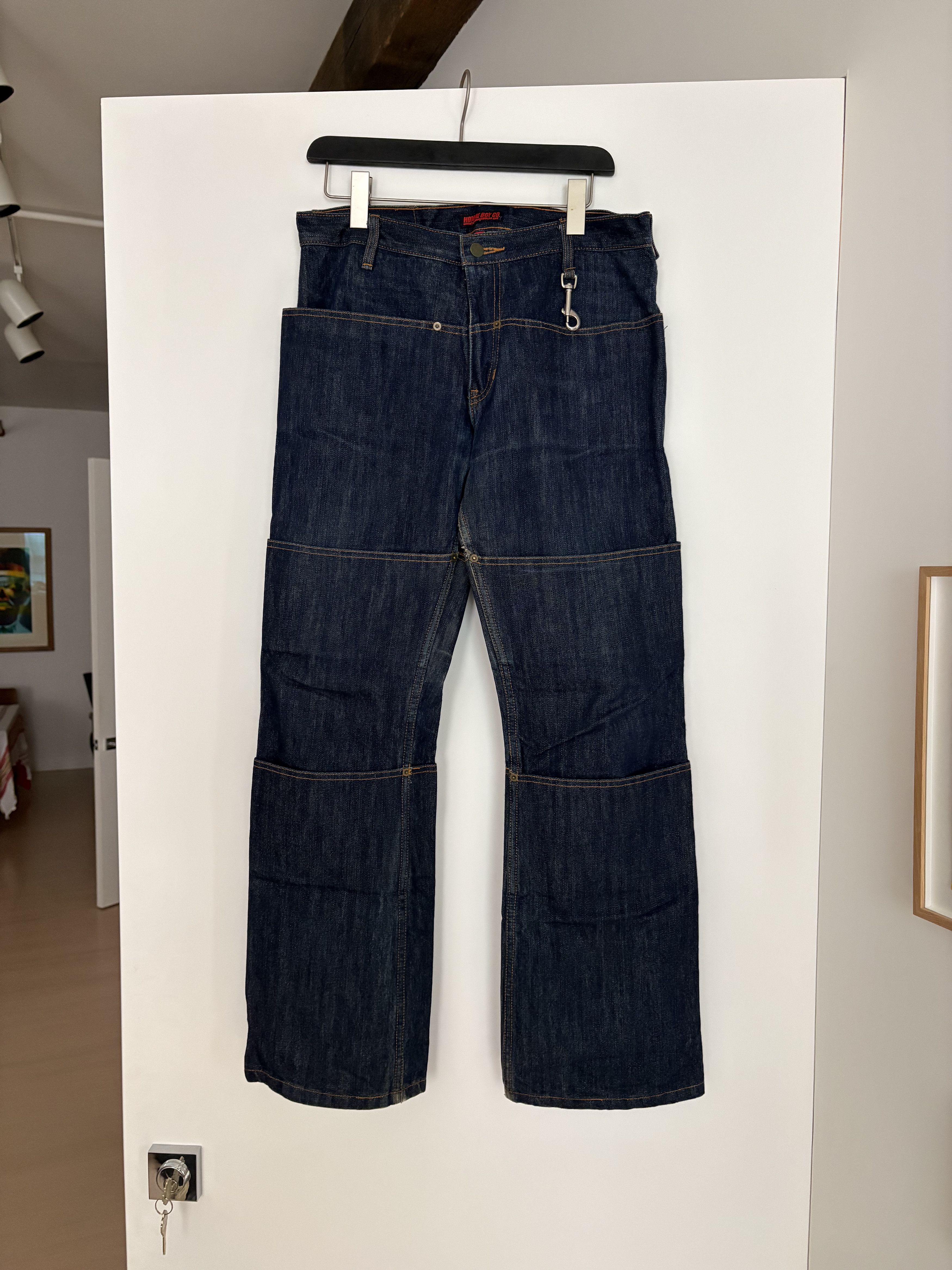 HOMME BOY CO. Homme Boy Co. 12 Pocket Indigo Raw Denim Jeans Size US 32 / EU 48 - 2 Thumbnail