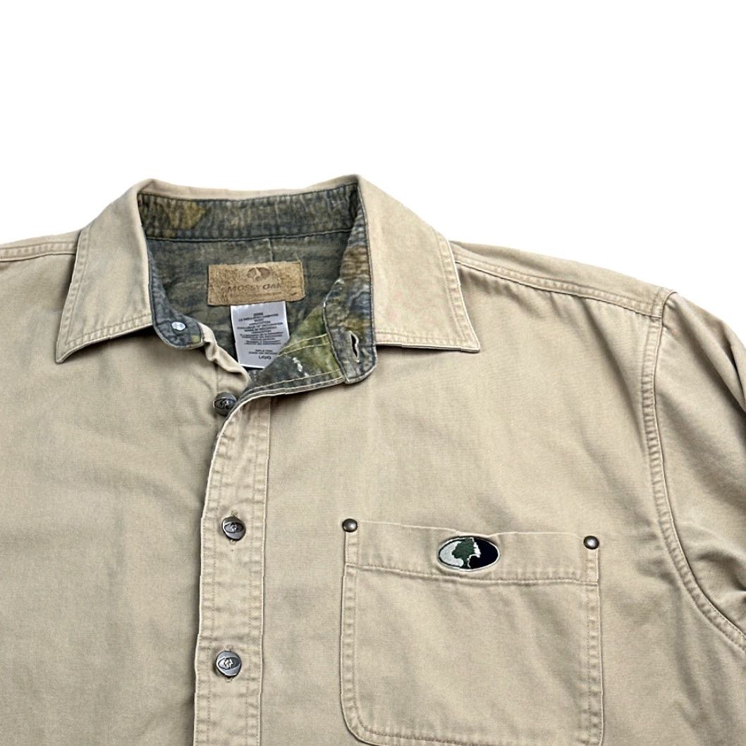 Vintage Mossy Oak Shirt Adult LARGE Brown Camouflage Lined Heavyweight Shacket Campfire Size US L / EU 52-54 / 3 - 2 Thumbnail