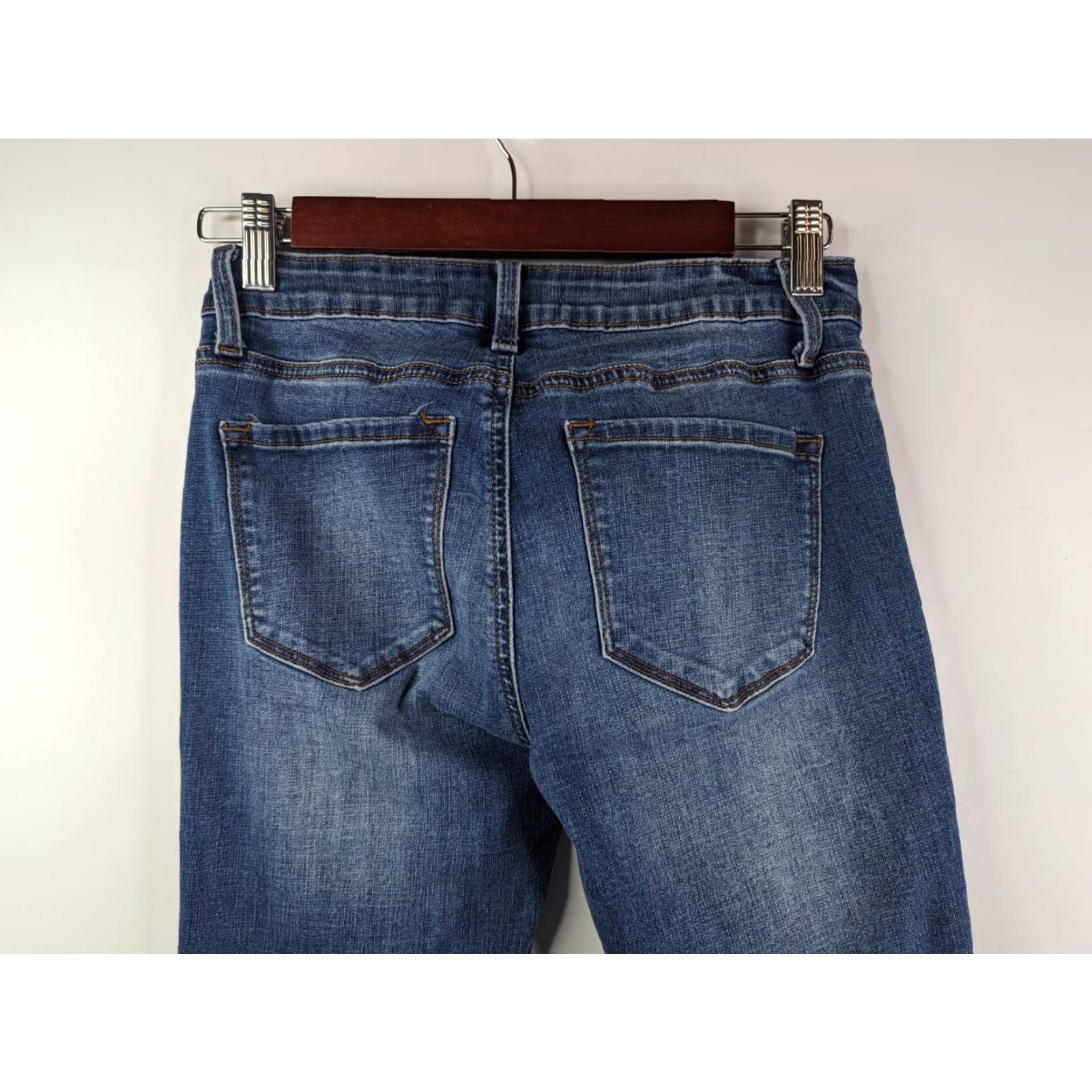 Vintage Kancan Jeans Skinny Stretch Blue Denim Size 7 Womens Medium Wash 7/27 KC11214M Size 28" / US 6 / IT 42 - 5 Thumbnail