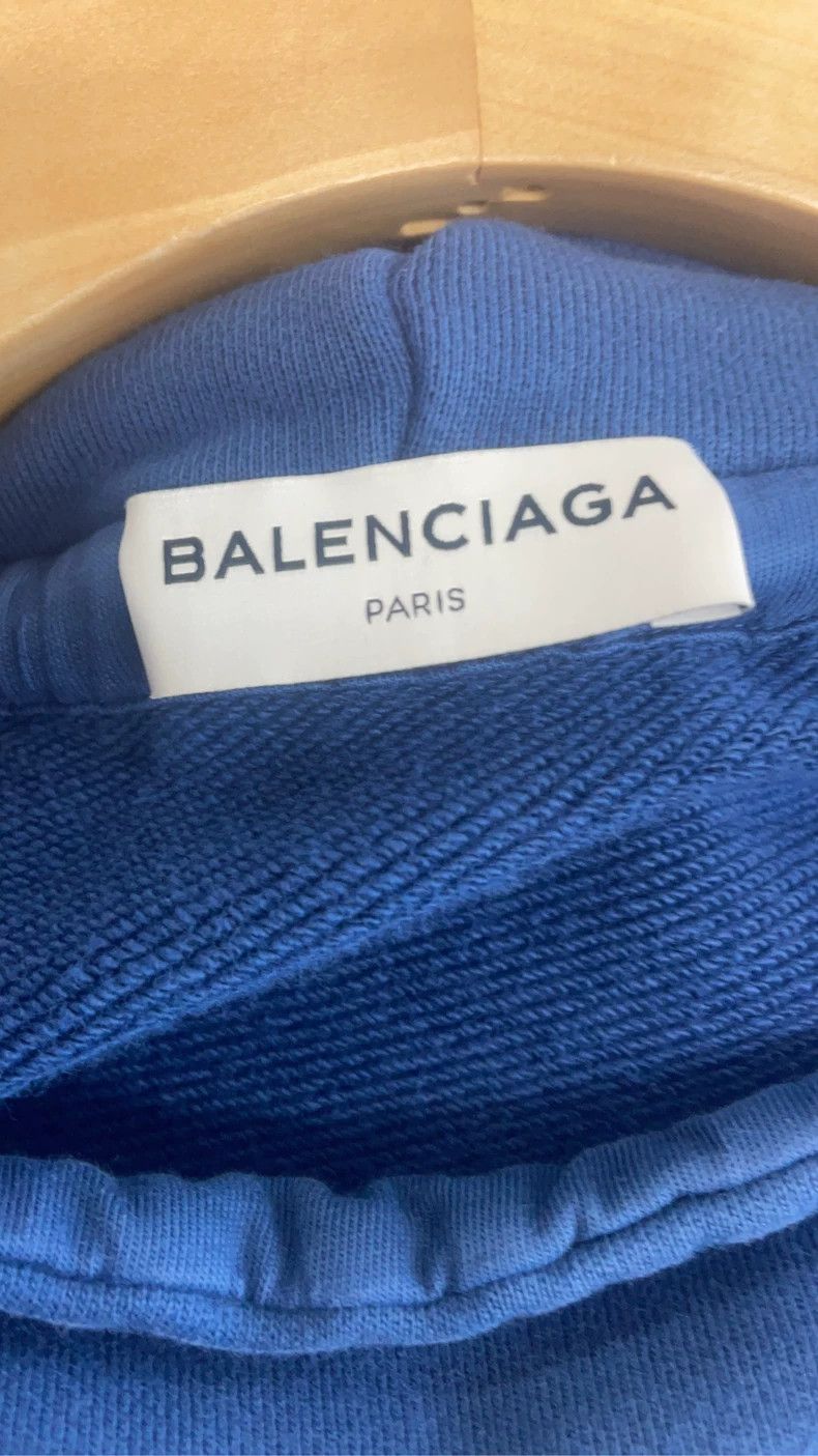 Balenciaga Balenciaga Blue Hooded Sweatshirt Size US S / EU 44-46 / 1 - 3 Thumbnail