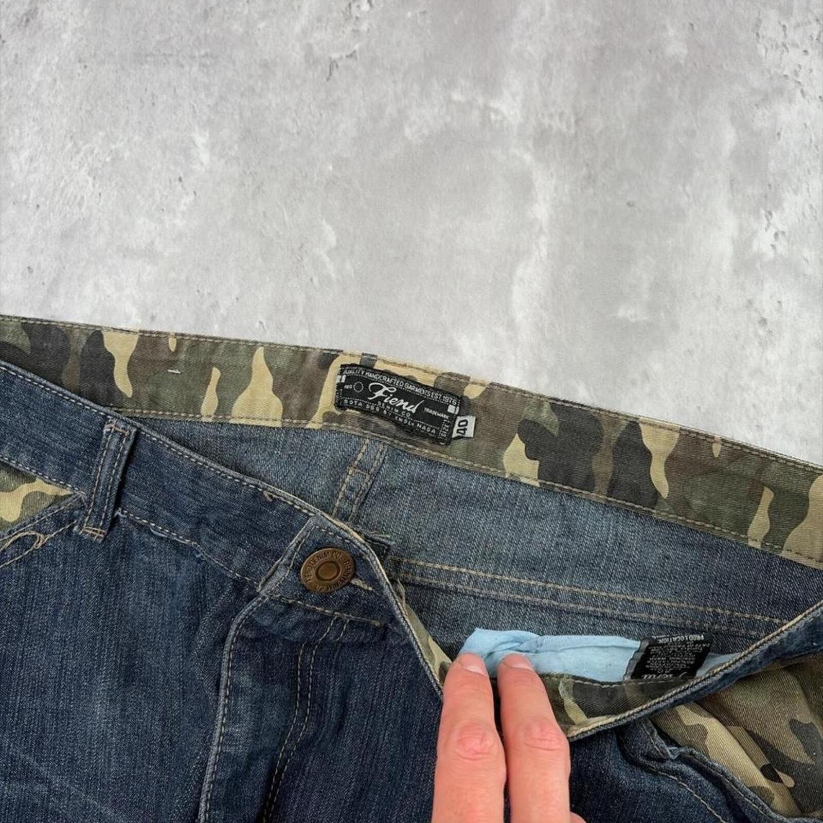 Other Y2K Dark Wash Fiend Grunge Camo Baggy Skater Denim Jeans Size US 40 / EU 56 - 5 Thumbnail
