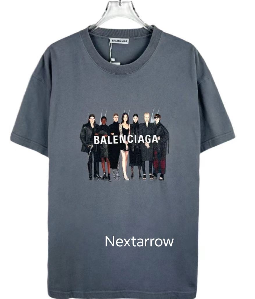 Balenciaga Balenciaga logo letter band portrait print round neck gray Size XS / US 0-2 / IT 36-38 - 1 Thumbnail