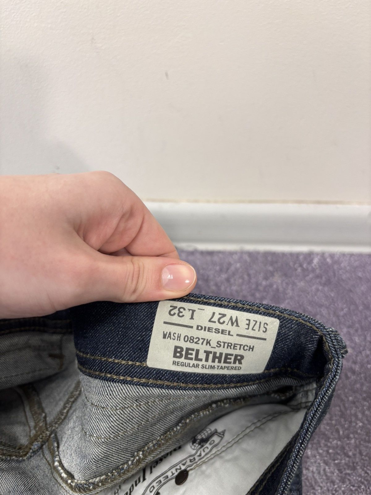 Diesel Diesel Belther NWT Men’s Regular Slim Tapered Denim Jeans Size US 27 - 9 Thumbnail