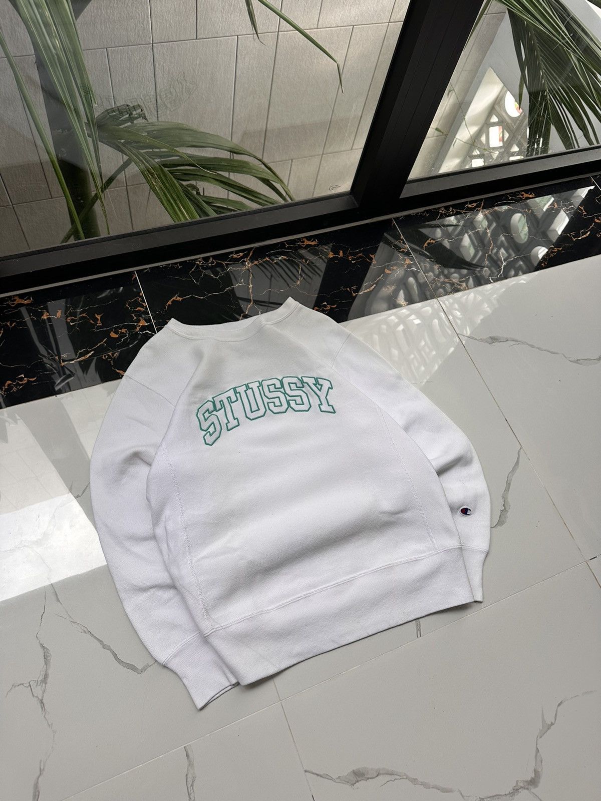 Champion × Stussy × Vintage 🐻‍❄️STUSSY X CHAMPION VINTAGE BIG LOGO STREETWEAR SWEATSHIRT🐻‍❄️ Size US M / EU 48-50 / 2 - 1 Thumbnail