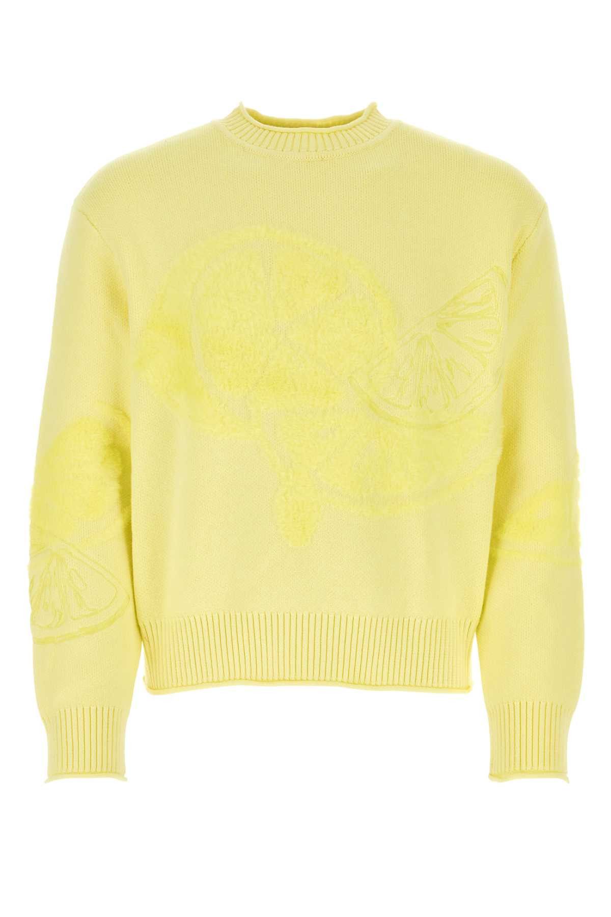 image of House Of Sunny Pastel Yellow Cotton Blend Sweater, Men's (Size Small)