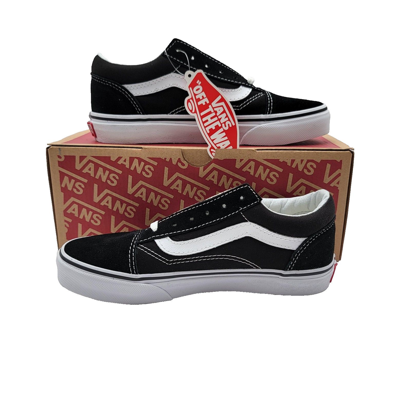 Vans Vans Old Skool Shoes Kids Size 2.5 Classic Skate Black/White Size US 4 / IT 34 - 2 Thumbnail