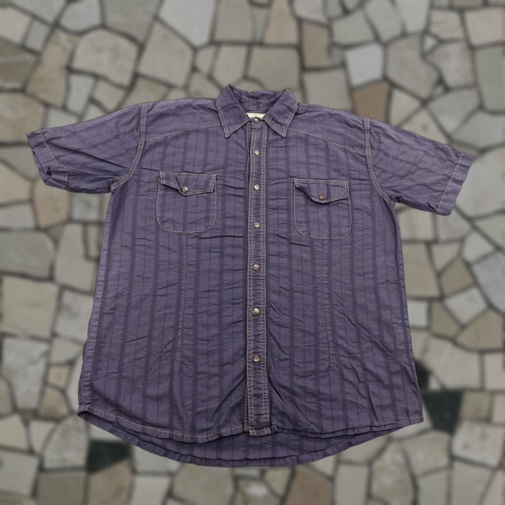 Scully VINTAGE Scully Shirt Mens Large Blue Stripes Button Up Western Frontier Farthest Point Mens Regular Size L Blue Striped CowWestern - Size US L / EU 52-54 / 3 - 1 Thumbnail