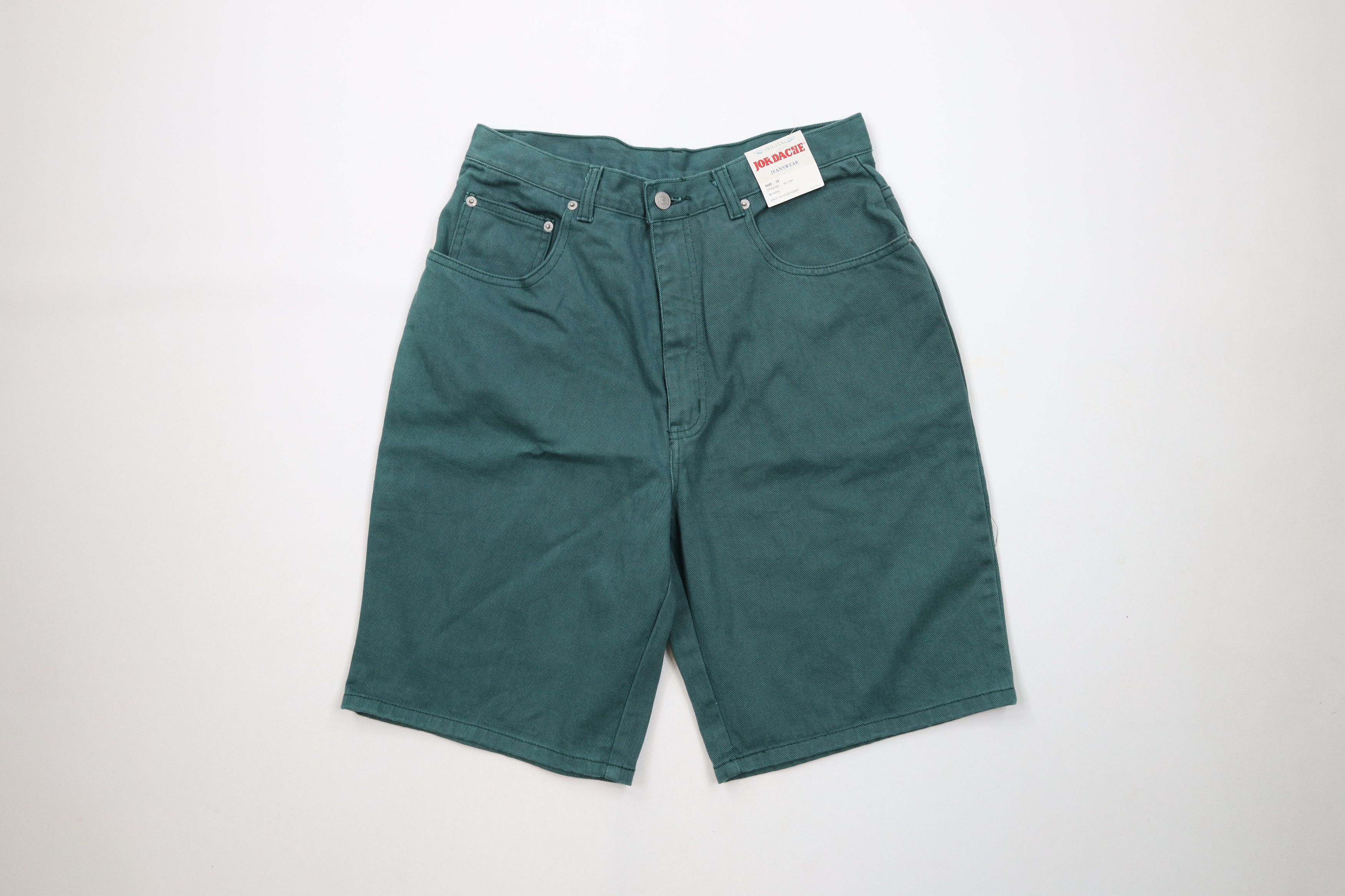 Vintage Deadstock Vintage 90s Streetwear Jean Shorts Jorts Green Size 34" / US 12 / IT 48 - 1 Thumbnail