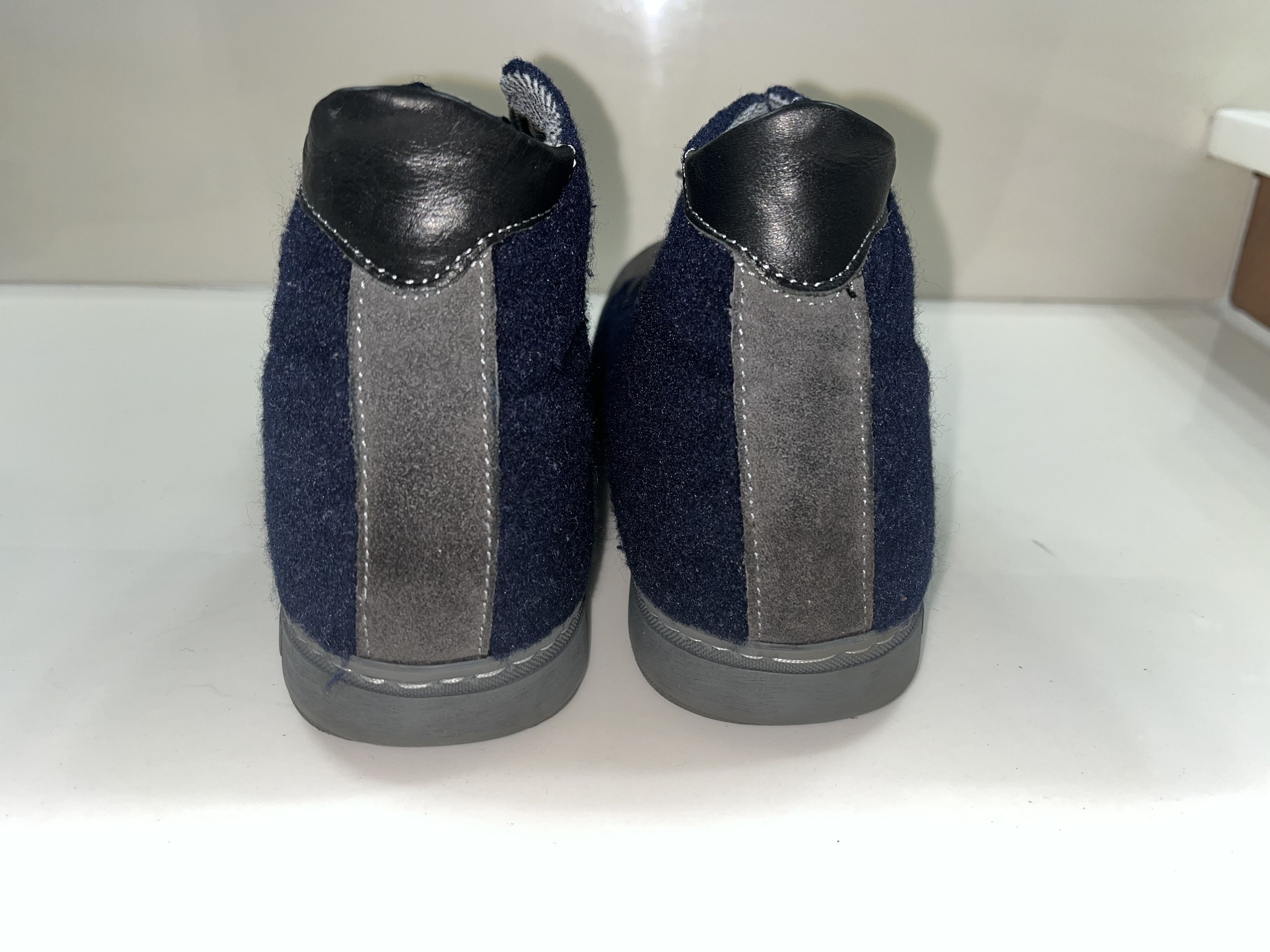 Other Russell Park Wool Bouclé Hi-Top Sneaker Navy Grey US8.5 Size US 8.5 / EU 41-42 - 4 Thumbnail