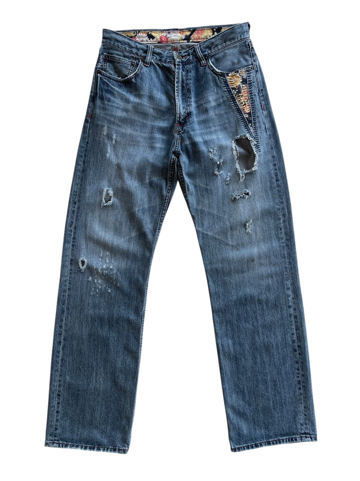 Vintage Japanese Distressed Vintage Denim Size US 30 / EU 46 - 1 Thumbnail