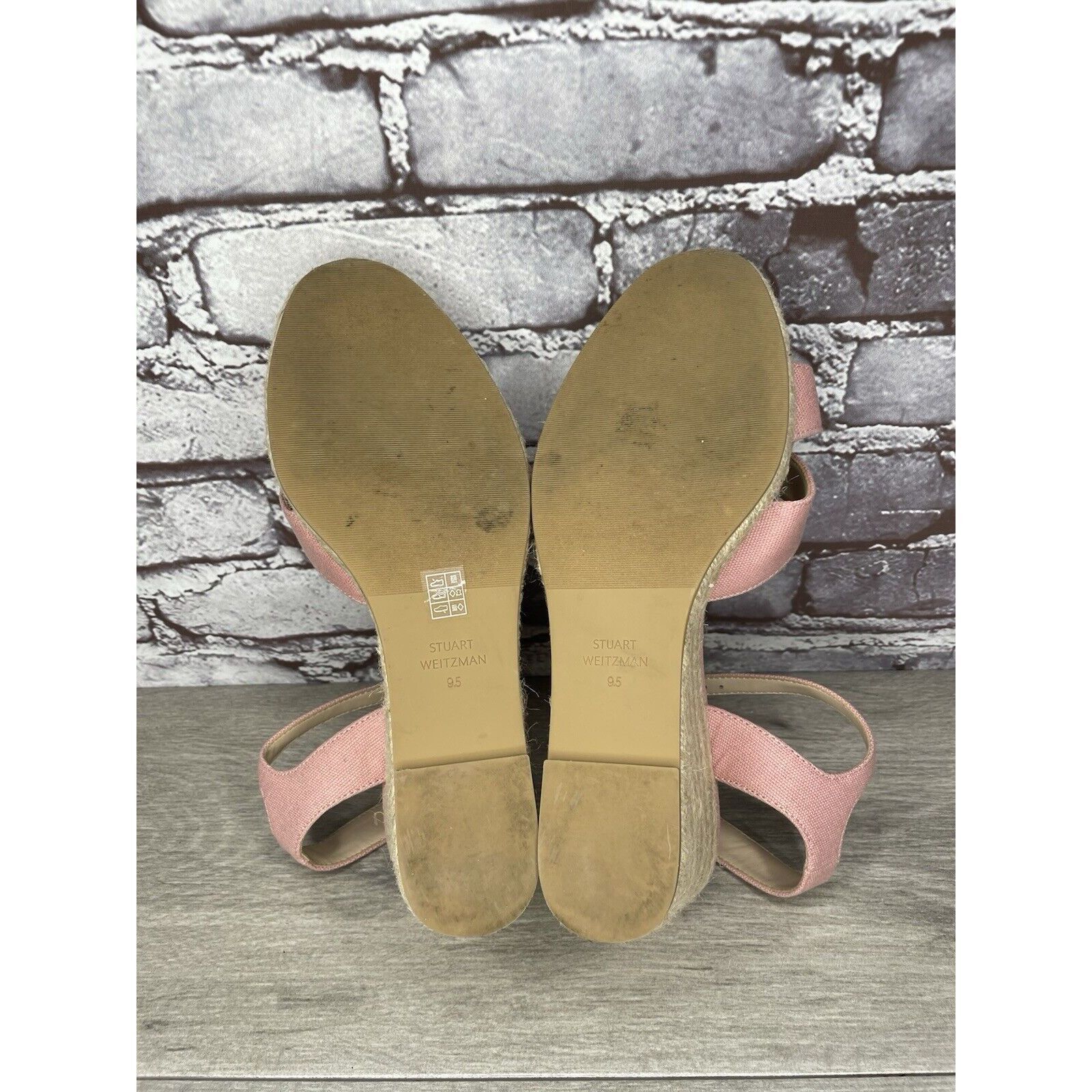 Stuart Weitzman STUART WEITZMAN Mirela II Pink Canvas Espadrille Wedge Sanda Size US 9.5 / IT 39.5 - 6 Thumbnail