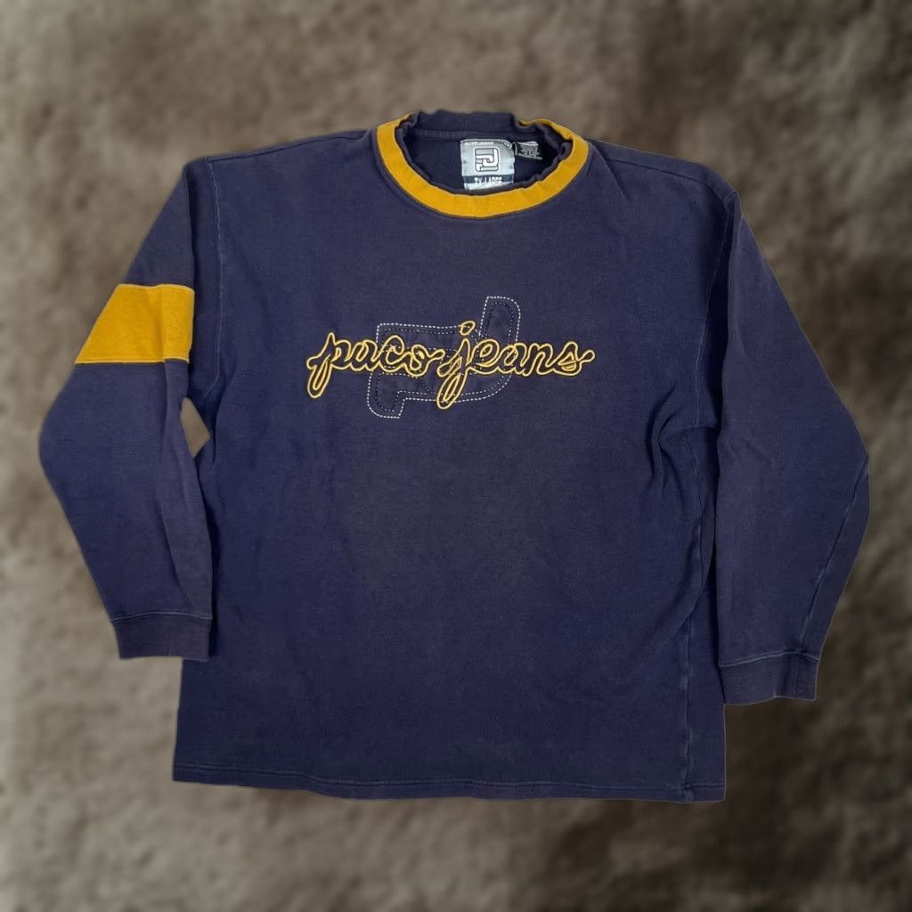 Vintage VINTAGE PACO Sweatshirt Shirt XL Men Blue 90s Hip Hop Embroidered Pullover Size US XL / EU 56 / 4 - 1 Thumbnail