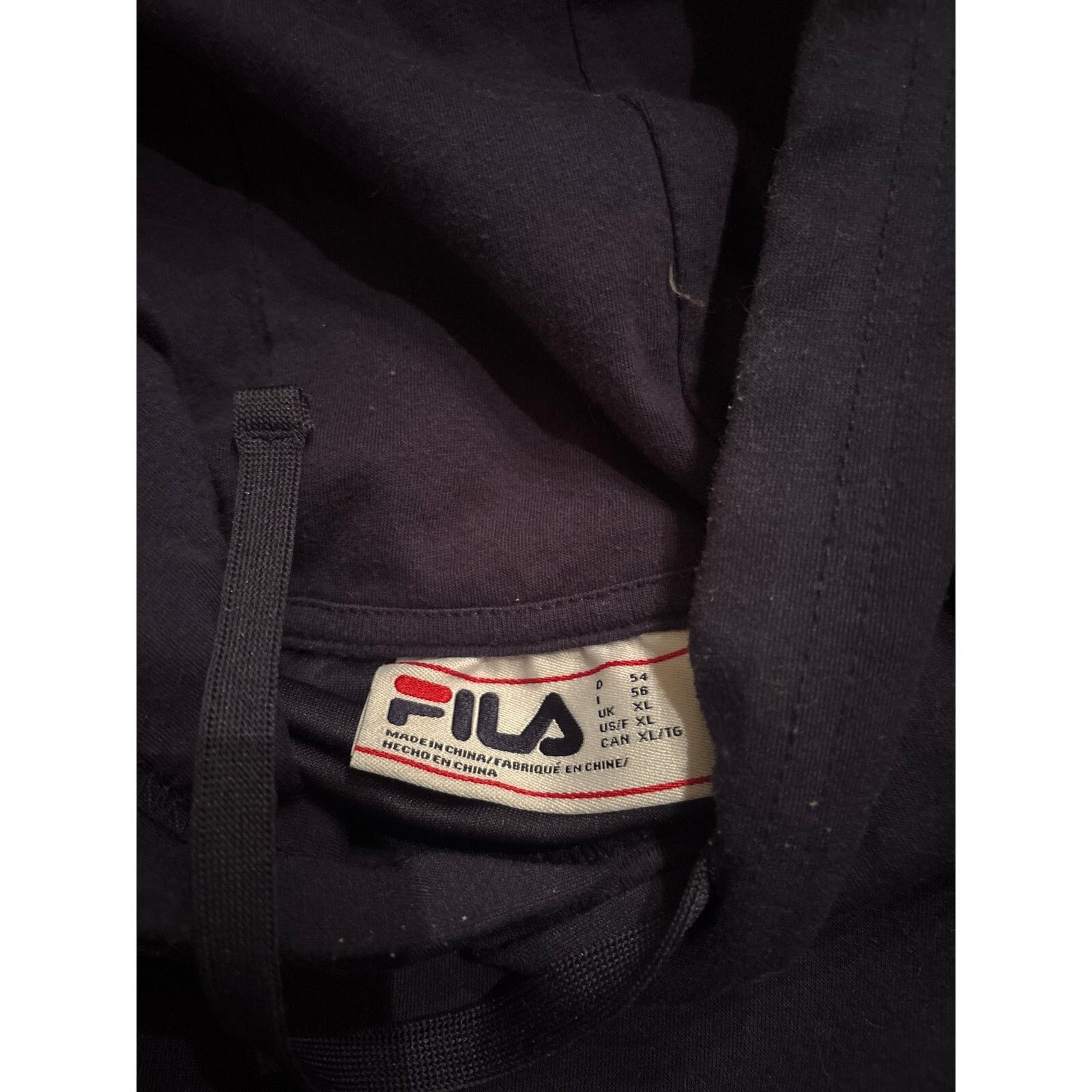 Fila FILA Men’s XL Navy Pullover Hoodie | Classic Logo Sweatshirt Size US XL / EU 56 / 4 - 5 Thumbnail